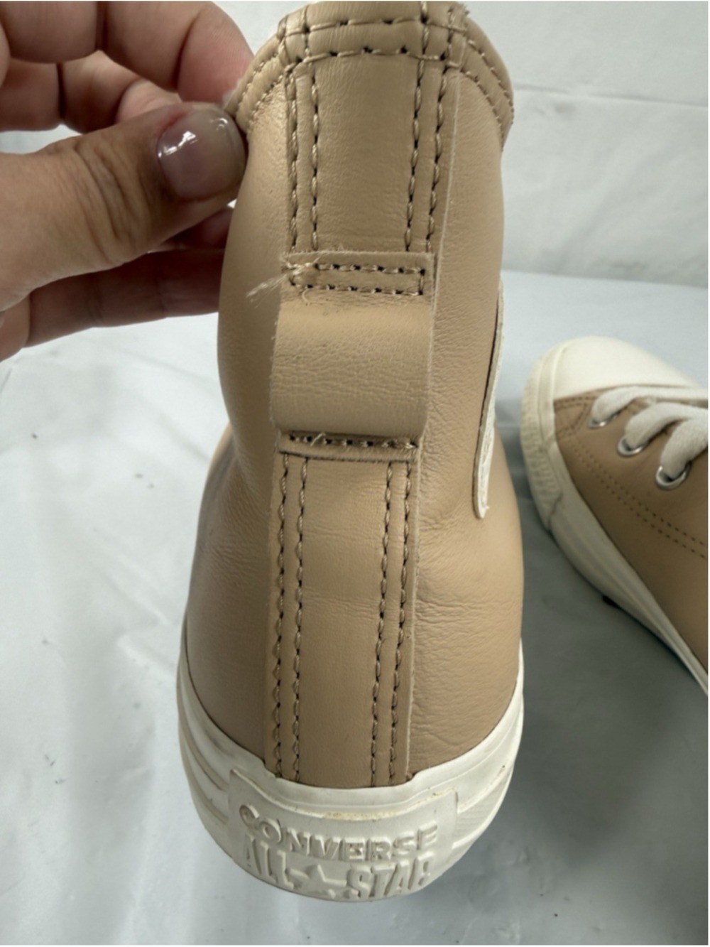 Converse Women's Chuck Taylor All Star Hi Leather A07945C Epic Dune/Egret Sz 7.5 - Picture 15 of 15